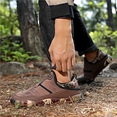 abordables Botas de invierno y nieve-Botas de nieve cálidas de invierno sin cordones para hombre con suela antideslizante, diseño acolchado informal para caminar al aire libre, viajar en climas fríos y uso diario.