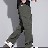economico Pantaloni cargo-Per uomo Pantaloni Cargo Pantaloni Coulisse Elastico in vita Multi-tasche Semplice Indossabile All&#039;aperto Quotidiano Campeggio &amp; Escursionismo Moda Classico Nero Verde militare