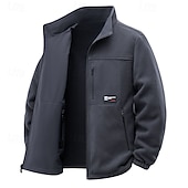 abordables chaqueta deportiva-Hombre Chaqueta al aire libre Impermeable Chaqueta para senderismo Diario Senderismo Resistente al Viento A Prueba de Lluvia Bolsillo Otoño Invierno Plano Moda Clásico Escote Chino Regular Negro