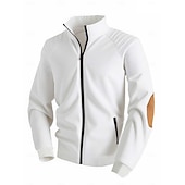 preiswerte Lässige Jacken-Herren Outdoorjacke Hemdjacke Formell Heim Tasche Minimalistisch Frühling Herbst Einfarbig Aktiv Neutral Hemdkragen Regulär Schwarz Weiß Marineblau Blau Jacken