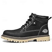 Недорогие Рабочие ботинки-Классические мужские рабочие ботинки для улицы – прочные ботинки на шнуровке с нескользящей подошвой и амортизирующей стелькой для строительства, сельского хозяйства и повседневной носки