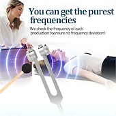 cheap Home Supplies-128 Hz The Healing Instrument, Aluminum Alloy Sensory Tuning Fork Set with Silicone Hammer, Cleaning Cloth &amp; Storage Bag, Sound Therapy Yoga and Meditation Accessories