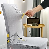 כיסוי לכיסא אוכל נמתח, כיסוי מושב קצר נשלף ורחיץ ידידותי לחיות מחמד, מגן כיסא עמיד למלון, חדר אוכל, אירועים, מסיבת חתונה זול כיסוי כיסא אוכל-כיסוי לכיסא אוכל נמתח, כיסוי מושב קצר נשלף ורחיץ ידידותי לחיות מחמד, מגן כיסא עמיד למלון, חדר אוכל, אירועים, מסיבת חתונה