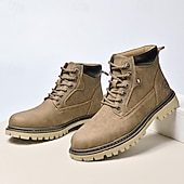 Недорогие Рабочие ботинки-Классические мужские рабочие ботинки для улицы – прочные ботинки на шнуровке с нескользящей подошвой и амортизирующей стелькой для строительства, сельского хозяйства и повседневной носки