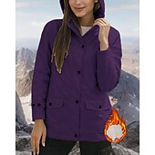 billige Fleece og 3 i 1 jakker-Dame Hettegenser Turjakke Vinterjakke Fleecejakke Vinter utendørs Hold Varm Vanntett Vindtett Fleecejakker Jakt Klatring Camping / fotturer / grotting Svart Hvit Militærgrønn Blå Lilla