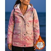 preiswerte Wasserdichte Jacken-Damen Outdoorjacke Wanderjacke Fleecejacke Außen Fleece-Futter Wasserdicht Winddicht Wanderoutfits Wanderbekleidung Winter Herbst Jacke Jagd Ski / Snowboard Camping / Wandern / Höhlenforschung Tarnung
