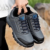 cheap Casual Sneakers-Men's Waterproof Non Slip Hiking Shoes, Durable Outdoor Trekking Sneakers with Shock Absorption Sole for Climbing, Camping and Trail Running