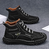 economico Scarponi da trekking-scarpe da trekking casual da uomo marroni, comode scarpe da ginnastica da passeggio con lacci e suola in gomma antiscivolo per viaggi, lavoro e uso quotidiano