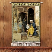 billiga Gobelänger-Skönhet Uyghur etnisk stil väggtapet konstnärlig bakgrundsdekoration boho hängande konst för sovrum vardagsrum eller café