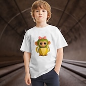 お買い得  男の子の3Dスポーツ＆ゲーム-男の子 3D カートゥン Tシャツ Ｔシャツ 半袖 夏 春 ファッション ベーシック 子供 4〜12年 クルーネック アウトドア カジュアル 日常 レギュラー
