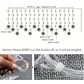 cheap Plug-in High Voltage Lights-96LED Snowflake Curtain Lights 3.5m 8 Modes Lighting for Thanksgiving New Year Valentine's Day Home Balcony Living Room Garden Porch Atmosphere Decoration
