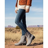 Недорогие Ботильоны-женские коричневые ботильоны из искусственной замши в стиле вестерн – ковбойские сапоги на низком каблуке в винтажном стиле для повседневных образов