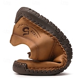 cheap Casual Lace-Up Shoes-Men's Brown Lace-Up Casual Shoes with Stitched Detailing, Comfortable Design for Daily Wear, Outdoor Adventures and Weekend Getaways