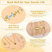 Недорогие искусство, ремесла и шитье-26 шт. удлинителей для ожерелий и магнитных застежек для украшений, включая 5 размеров&amp;amp;5 видов магнитных застежек, застежки для многослойного ожерелья и удлинительная цепочка для браслета для