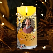 preiswerte Erinnerungsgeschenk-Personalisierte LED-Gedenkkerze mit individuellem Foto, Beileidsgeschenke für den Verlust geliebter Menschen, elegantes Erinnerungslicht für die Dekoration des Schlafzimmers zu Hause, Hommage an