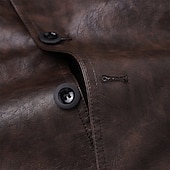 economico Trench da uomo-Per uomo Trench in finta pelle Cappotto da marinaio Trench Vacanza Quotidiano Primavera Autunno PU Antivento Capispalla Abbigliamento Moda Classico Semplice Tasca Bavero Monopetto