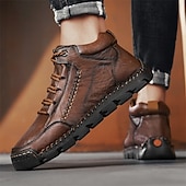 baratos Botas de cano curto-Botas de caminhada masculinas marrons com sola durável – calçados casuais versáteis para atividades ao ar livre, caminhadas e aventuras de fim de semana