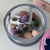 お買い得  ランドリーバッグ＆洗濯物入れ-メイクブラシホルダー付きポリエステル製乾燥バスケット3個、小物の洗浄と乾燥に便利なポータブルランドリーバッグ、多目的収納と乾燥ラックソリューション