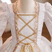 Недорогие Платья-Рококо Стимпанк маскарадный Макси Костюм для вечеринки Аксессуары Летучая мышь Принцесса Бант Ретро С пышной юбкой Точка Маскарадный костюм Девочки Королевский Рождество Хэллоуин Карнавал