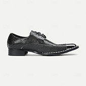 baratos Sapatos Sociais Elementares-Sapatos sociais masculinos de couro legítimo bordô com estampa de cobra e cadarço e biqueira de metal – sapatos da moda para banquetes e coquetéis