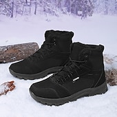 economico Stivali invernali e neve-scarponi da trekking caldi e impermeabili da uomo con fodera in pelliccia, suola antiscivolo, scarpe da trekking e da campeggio all'aperto