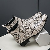 abordables Bottes de Costume-Bottines Chelsea à bout pointu en similicuir imprimé serpent pour homme – Chaussures de soirée, de scène et de soirée
