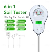 levne Domácí přístroje-Digitální tester půdy - monitor s více parametry vhodný pro měření pH/vodivosti/teploty/vlhkosti/osvětlení s LED displejem
