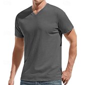 男性用 Tシャツ 半袖シャツ ティートップ 半袖 Vネック 夏 平織り ファッション デザイナー ベーシック クラシック バケーション ストリート お出かけ ブラック ホワイト レッド メンズトップTシャツ お買い得  ベーシックTシャツ-男性用 Tシャツ 半袖シャツ ティートップ 半袖 Vネック 夏 平織り ファッション デザイナー ベーシック クラシック バケーション ストリート お出かけ ブラック ホワイト レッド メンズトップTシャツ