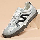 abordables Baskets-Baskets à lacets en similicuir pour homme, chaussures de sport rétro pour l&#039;extérieur – confortables pour la marche, l&#039;entraînement et le style décontracté