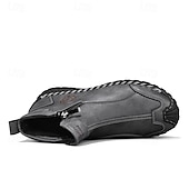 abordables Bottines-Homme Bottes Rétro Marche ancien Quotidien PU Confortable Bottes Mi-Mollet Mocassin Brun foncé Noir Gris Printemps Automne