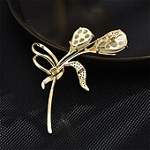 tanie Spinki i broszki-Broszki Klasyczny Retro Kwiat Elegancja Luksusowy Broszka Biżuteria Złoty Na Ślub Impreza Prezent Zaręczynowy Studniówka Festiwal
