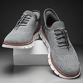 economico Sneakers Casual-scarpe da ginnastica Oxford traspiranti da uomo in maglia – scarpe casual leggere con finiture in pelle di vacchetta per camminare, indossare ogni giorno e viaggiare