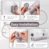  波形吸盤収納ホルダー、軽量高級スタイルパンチフリー収納ラック可動シャワー棚吸盤、ドリル不要壁掛け収納棚