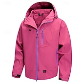economico giacca sportiva-Per uomo Giacca da Esterno Impermeabile Giacca da Escursionismo Vacanza Quotidiano Impermeabile Antivento Tasca Autunno Inverno Semplice Moda Classico Con Cappuccio Regolare Nero Verde chiaro Azzurro