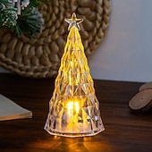 preiswerte Weihnachtsbeleuchtung für den Innenbereich-1 pc 11,5*6cm weihnachten mini leuchtende simulation kristall weihnachtsbaum desktop ornament licht dekorative licht nachtlicht lr44 * 3 batterie