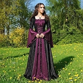 זול שמלה-רטרו\וינטאג' ימי הביניים רנסנס שמלות תחפושת מפוארת ויקינג אביר קלטי תחפושות בגדי ריקוד נשים קלטי האלווין (ליל כל הקדושים) קרנבל הצגה LARP רן פייר מבוגרים שמלה