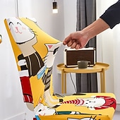 tanie Pokrowiec na krzesło do jadalni-Elastyczny pokrowiec na krzesło do jadalni, przyjazny dla zwierząt, zdejmowany i nadający się do prania pokrowiec na krzesło, trwały ochraniacz na krzesło do hotelu, jadalni, sali bankietowej, wesela