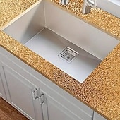 baratos Utensílios &amp; Aparelhos de Cozinha-2 rolos de adesivos para backsplash de cozinha, papel de parede autoadesivo de folha de alumínio - resistente ao calor 450 ° F, à prova de óleo, à prova d'água, fácil de cortar para armários, fogões,