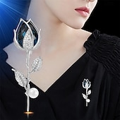 economico Spille e fermagli-Spille Classico Retrò Fiore Moda Semplice Spilla Gioielli Argento Per Matrimonio Feste Regalo Fidanzamento Balli di fine anno Festival