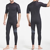 abordables Lycra de surf-Homme Maillots de bain intégraux Combinaison Fine UPF50+ manche longue Maillot de Bain Fermeture Eclair Dorsale Natation Plongée Surf Plongée en apnée Patchwork Été Printemps Automne
