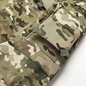 baratos jaqueta esportiva-Homens Casaco exterior Jaqueta Softshell Jaqueta de Trilha Férias Diário A Prova de Vento À Prova-de-Água Bolsos Outono Inverno Tecido Côr Camuflagem Moda Clássico Com Capuz Padrão Cinzento Verde