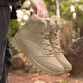 economico Stivali invernali e neve-scarponi da trekking caldi e impermeabili da uomo con fodera in pelliccia, suola antiscivolo, scarpe da trekking e da campeggio all'aperto