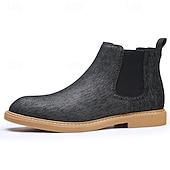 economico Stivali Chelsea-stivali chelsea da uomo color cachi, stile casual e leggero alla caviglia con soffietti elastici, per l'ufficio, le uscite del fine settimana e il comfort quotidiano
