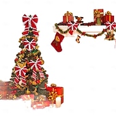 お買い得  ギフトラッピング-クリスマスリボン2ロール、赤と白のぼやけたエッジの装飾リボン（ツリーのリボン、DIYホリデークラフト、ギフトラッピング、クリスマスパーティーのデコレーション用）