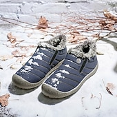 preiswerte Winter- und Schneestiefel-Wasserdichte Winterhausschuhe für Herren mit Fellfutter, leichte, warme Slip-On-Freizeitschuhe mit Anti-Rutsch-Sohle für den Innen- und Außenbereich
