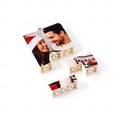 cheap Christmas-Personalized Photo Puzzle Christmas Ornament Custom Xmas Memory Photo Ball Hanging Pendant, Unique Keepsake Gift for Christmas Tree Decoration
