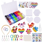 6300pcs 5mm 24 Colors Fuse Beads Kit, Home School Arts and Crafts Supplies for Kids, Toys Set, Art Decorations for Room, Gifts for Girls and Boys Age 5+4