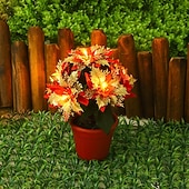 olcso Dekoratív fények-LED-es mikulásvirág virágok, műmikulásvirág növények, műmikulásvirág kompozíciók beltéri kültéri karácsonyi mikulásvirág virágok dekoráció karácsonyi ajándék