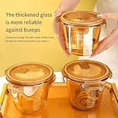 cheap Kitchen Utensils &amp; Gadgets-Multifunction Microwave Safe Glass Lunch Box with Lid – Perfect for Office Employees, Keeps Food Fresh and Warm, Ideal for Soup, Fruit, and More