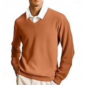 economico maglione pullover da uomo-Per uomo Maglione Maglione casual Maglione a maglia A Coste Maglia Top Regolari Lavorato a maglia Semplice Scollo a V Moda Casual Vacanza Abbigliamento quotidiano Abbigliamento Autunno Inverno
